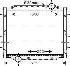 Ava Quality Cooling MN 2045 - Радиатор, охлаждение двигателя autospares.lv