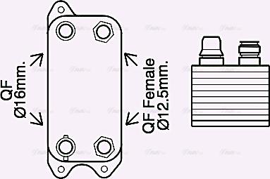 Ava Quality Cooling MS3686 - Масляный радиатор, автоматическая коробка передач autospares.lv