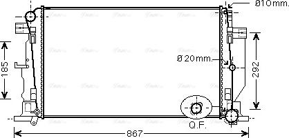 Ava Quality Cooling MS 2444 - Радиатор, охлаждение двигателя autospares.lv