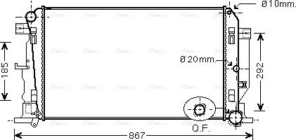 Ava Quality Cooling MS 2446 - Радиатор, охлаждение двигателя autospares.lv