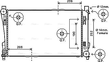 Ava Quality Cooling MS2589 - Радиатор, охлаждение двигателя autospares.lv