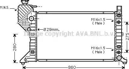 Ava Quality Cooling MS 2343 - Радиатор, охлаждение двигателя autospares.lv