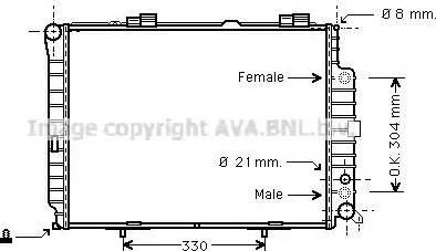 Ava Quality Cooling MS 2305 - Радиатор, охлаждение двигателя autospares.lv