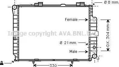 Ava Quality Cooling MS 2208 - Радиатор, охлаждение двигателя autospares.lv