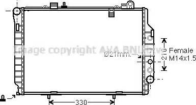 Ava Quality Cooling MS 2203 - Радиатор, охлаждение двигателя autospares.lv