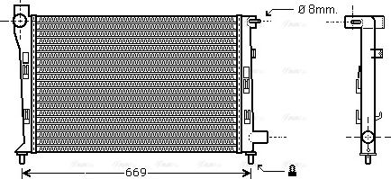 Ava Quality Cooling MS 2281 - Радиатор, охлаждение двигателя autospares.lv