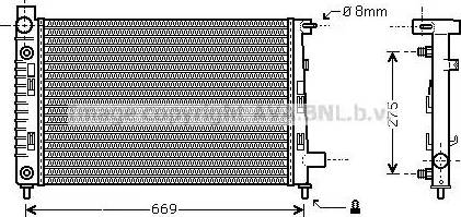 Ava Quality Cooling MS 2282 - Радиатор, охлаждение двигателя autospares.lv