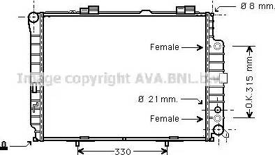 Ava Quality Cooling MS 2228 - Радиатор, охлаждение двигателя autospares.lv