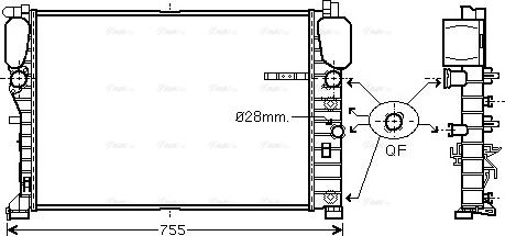 Ava Quality Cooling MSA2459 - Радиатор, охлаждение двигателя autospares.lv