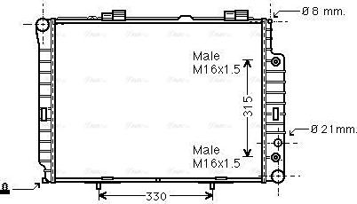 Ava Quality Cooling MSA2189 - Радиатор, охлаждение двигателя autospares.lv