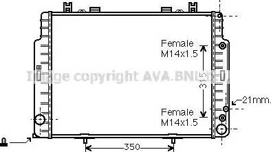 Ava Quality Cooling MSA2129 - Радиатор, охлаждение двигателя autospares.lv