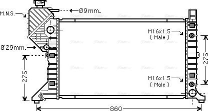 Ava Quality Cooling MSA2343 - Радиатор, охлаждение двигателя autospares.lv