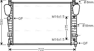 Ava Quality Cooling MSA2306 - Радиатор, охлаждение двигателя autospares.lv