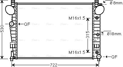 Ava Quality Cooling MSA2301 - Радиатор, охлаждение двигателя autospares.lv