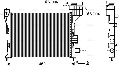 Ava Quality Cooling MSA2247 - Радиатор, охлаждение двигателя autospares.lv