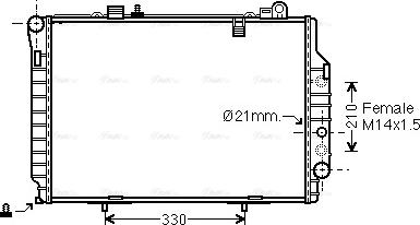 Ava Quality Cooling MSA2203 - Радиатор, охлаждение двигателя autospares.lv