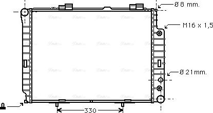 Ava Quality Cooling MSA2214 - Радиатор, охлаждение двигателя autospares.lv