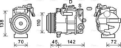 Ava Quality Cooling MSK697 - Компрессор кондиционера autospares.lv