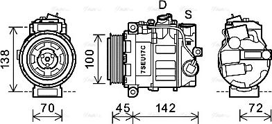 Ava Quality Cooling MSK613 - Компрессор кондиционера autospares.lv