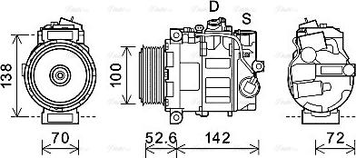 Ava Quality Cooling MSAK639 - Компрессор кондиционера autospares.lv