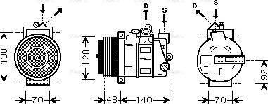 Ava Quality Cooling MSAK393 - Компрессор кондиционера autospares.lv