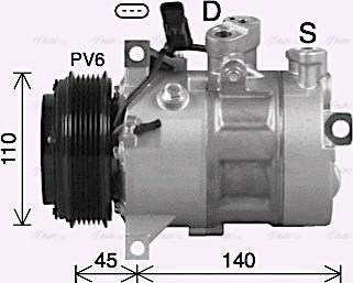 Ava Quality Cooling MSAK747 - Компрессор кондиционера autospares.lv