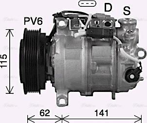 Ava Quality Cooling MSAK737 - Компрессор кондиционера autospares.lv