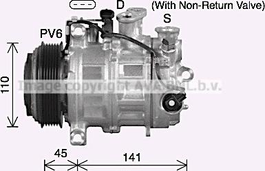 Ava Quality Cooling MSK773 - Компрессор кондиционера autospares.lv