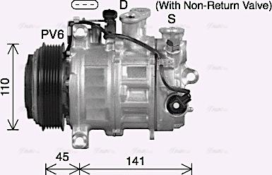 Ava Quality Cooling MSAK773 - Компрессор кондиционера autospares.lv