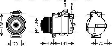 Ava Quality Cooling MSK560 - Компрессор кондиционера autospares.lv