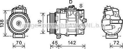 Ava Quality Cooling MSK580 - Компрессор кондиционера autospares.lv