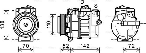 Ava Quality Cooling MSK588 - Компрессор кондиционера autospares.lv