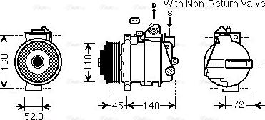 Ava Quality Cooling MSK587 - Компрессор кондиционера autospares.lv