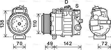 Ava Quality Cooling MSK644 - Компрессор кондиционера autospares.lv