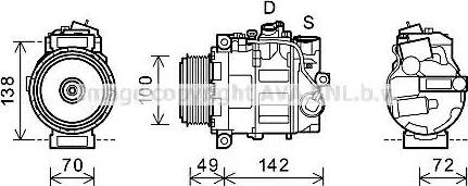 Ava Quality Cooling MSK602 - Компрессор кондиционера autospares.lv