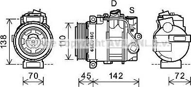 Ava Quality Cooling MSK614 - Компрессор кондиционера autospares.lv