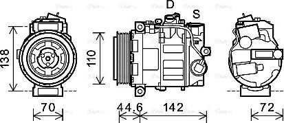 Ava Quality Cooling MSK611 - Компрессор кондиционера autospares.lv