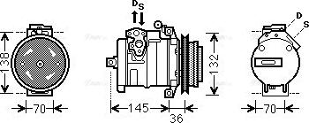 Ava Quality Cooling MSK681 - Компрессор кондиционера autospares.lv