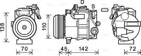 Ava Quality Cooling MSK682 - Компрессор кондиционера autospares.lv