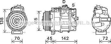 Ava Quality Cooling MSK635 - Компрессор кондиционера autospares.lv