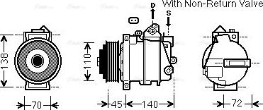 Ava Quality Cooling MSK672 - Компрессор кондиционера autospares.lv