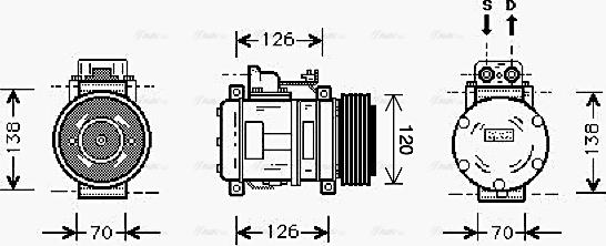 Ava Quality Cooling MS K057 - Компрессор кондиционера autospares.lv