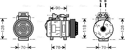 Ava Quality Cooling MS K275 - Компрессор кондиционера autospares.lv