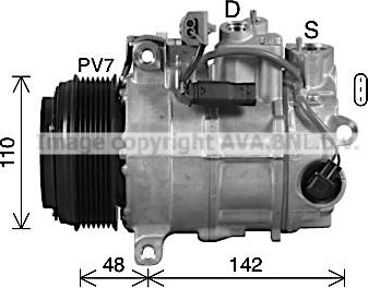 Ava Quality Cooling MSK746 - Компрессор кондиционера autospares.lv