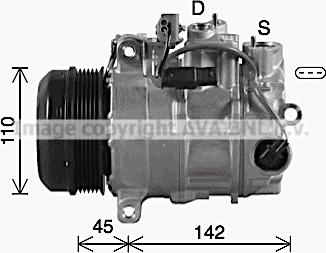 Ava Quality Cooling MSK742 - Компрессор кондиционера autospares.lv