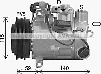 Ava Quality Cooling MSK759 - Компрессор кондиционера autospares.lv