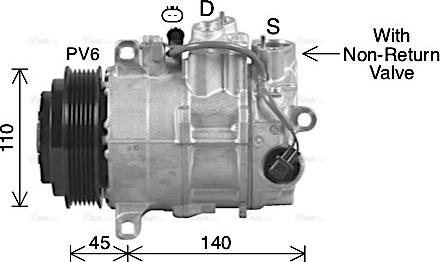 Ava Quality Cooling MSK754 - Компрессор кондиционера autospares.lv