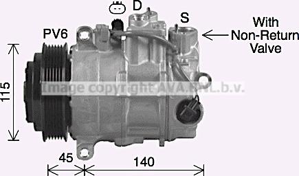 Ava Quality Cooling MSK755 - Компрессор кондиционера autospares.lv