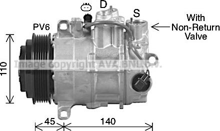 Ava Quality Cooling MSK756 - Компрессор кондиционера autospares.lv