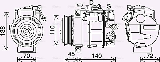 Ava Quality Cooling MSK705 - Компрессор кондиционера autospares.lv